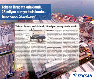 Teksan ihracata odaklandi, 25 milyon euroya tesis kurdu